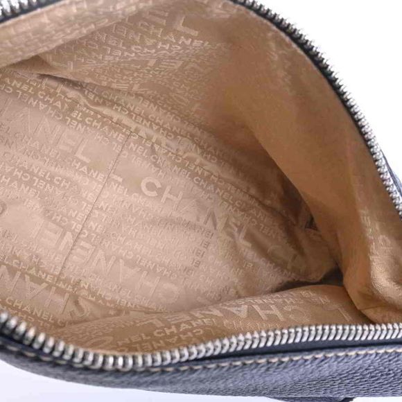 Chanel Leather Logo Mark Fringe One-shoulder Bag Black - Picture 5 of 5